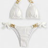 Juostuotas Bikinis Komplektas su Siūlėmis